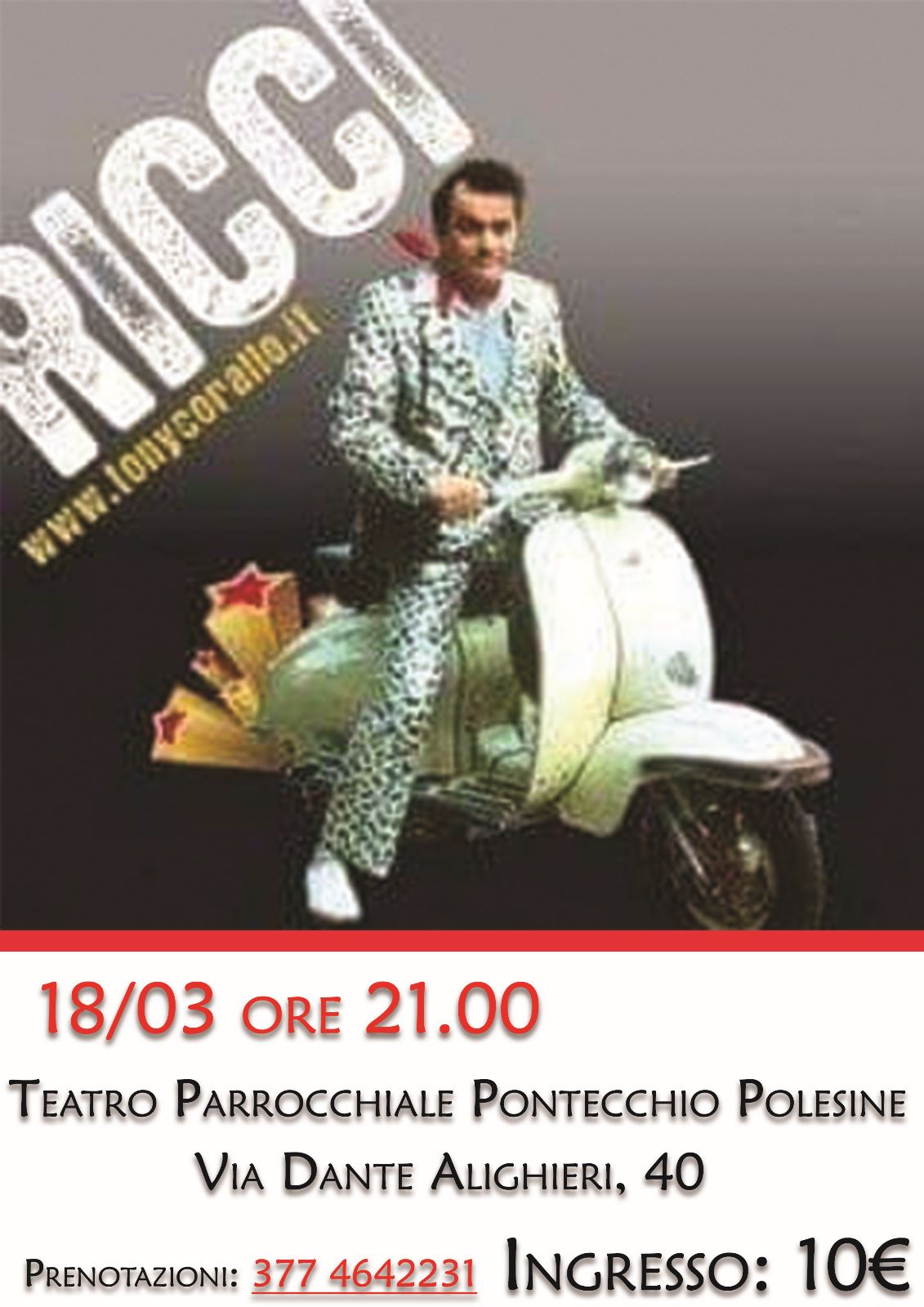 Spettacolo teatrale Sergio Ricci alias Tony Corallo