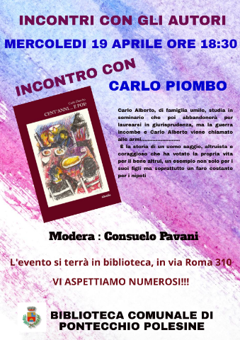 Incontro con l'autore Carlo Piombo