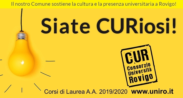 CUR - Consorzio Università Rovigo: presentazione offerta didattica per l’A.A. 2019/2020